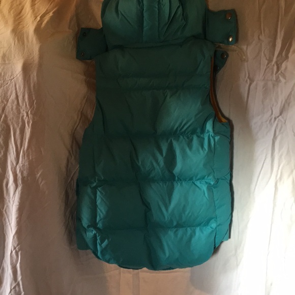 Down Vest SzS removable hood turquoise&yellow - Picture 6 of 8